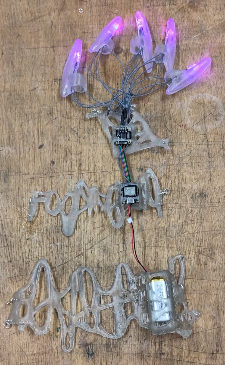 translucent jewellery with LED and electronics